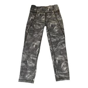 Lululemon Time To Sweat Crop 23" Leggings Sz 6 Velocity Mesh‎ Island Mist Black
